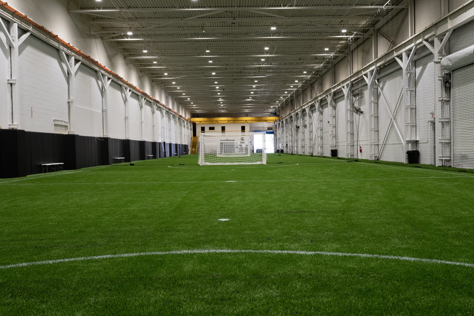 Full length of the indoor turf at 360 Doughton
